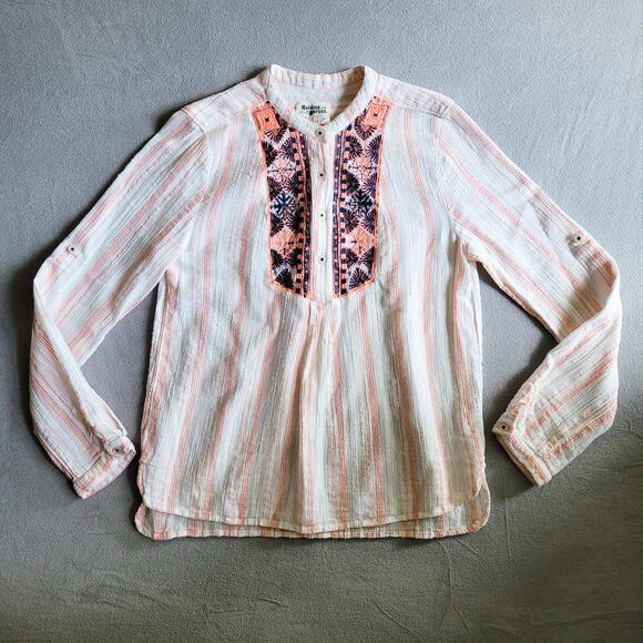 Anthropologie Tops - Anthropologie Holding Horses Top Womens Medium Ivory Embroidered Tunic